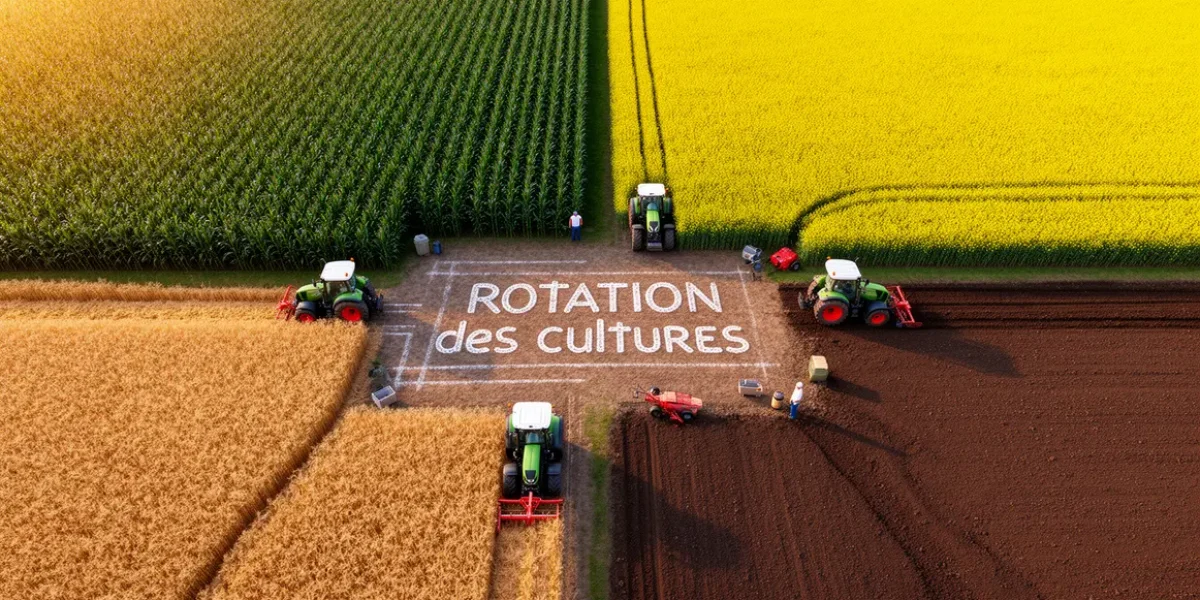 Parcelle agricole quatre cultures rotation des cultures