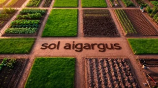 vue aerienne terrain sol argileux potager pelouse