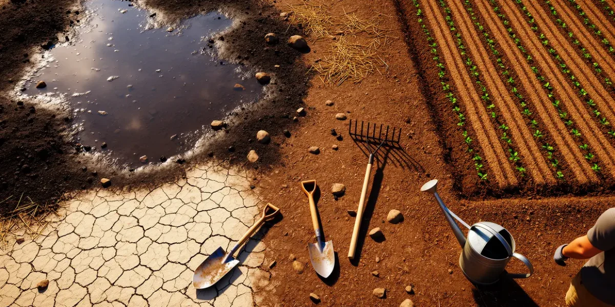 sol argileux jardin humidite fissures outils